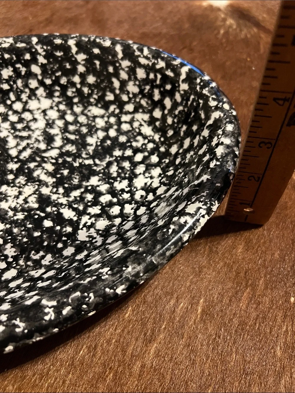 Black and White Speckled Ceramic Decorative Bowl